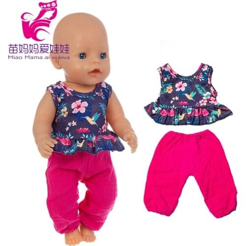 43 cm doll clothes set 17 inch baby doll pajamas set children girl toys wears
