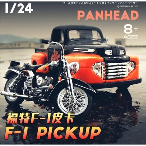 Maisto 1:24 Vintage Ford F-1 pickup Orange Collection Roadster Modified Simulation Alloy Car Model collection gift toy