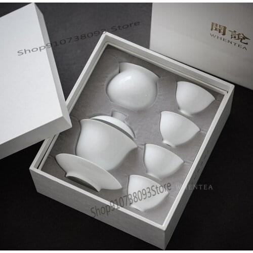 Jingdezhen Handmade Tea Cup Set With Sweet White Lid