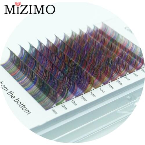 New Color Grafting Eyelash 8-13mm Length Mixed with Multiple Colors Makeup Artificial Mink Hair Eyelash Extension Tool