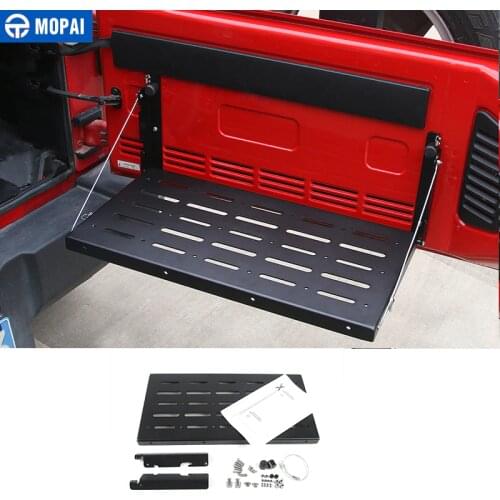 MOPAI Car Interior Trunk Rear Door Rack Cargo Luggage Carrier Shelf Storage Rack for Jeep Wrangler JK 2007 -2017 Accessories