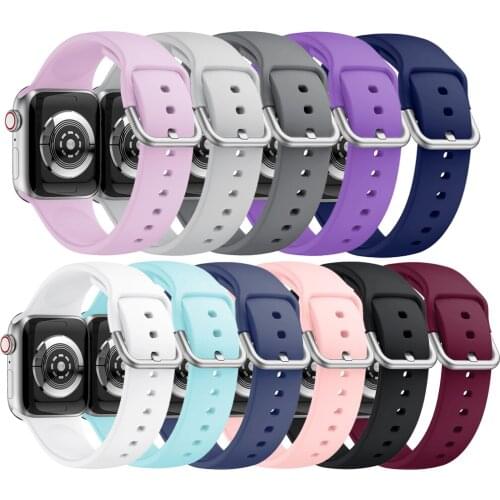 Sport Silicone Watch Band for Apple Watch Series 6 5 4 3 SE Bracelet Strap for Apple Watch Band 38mm 40mm 42mm 44mm Wristband