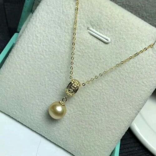 Shilovem 18k yellow gold Natural pearls pendants fine Jewelry women trendy anniversary party new gift plant mymz7-8zz