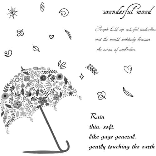 AZSG Umbrella Wonderful Mood Clear Stamps For DIY Scrapbooking Decorative Card making Crafts Fun Decoration Supplies 13*13cm