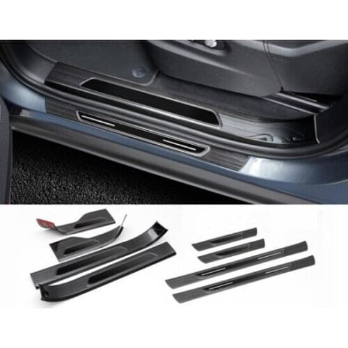 Car styling stainless steel black and silver door scuff plate lower welcome door scuff for Porsche Cayenne 2018 2019