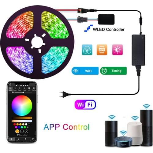 WIFI LED Strip Light DIY WLED 5050 WS2812b Monitor RGB Sync TV Backlight Ambient Individually Addressable Lamp Tape Ribbon DC5V