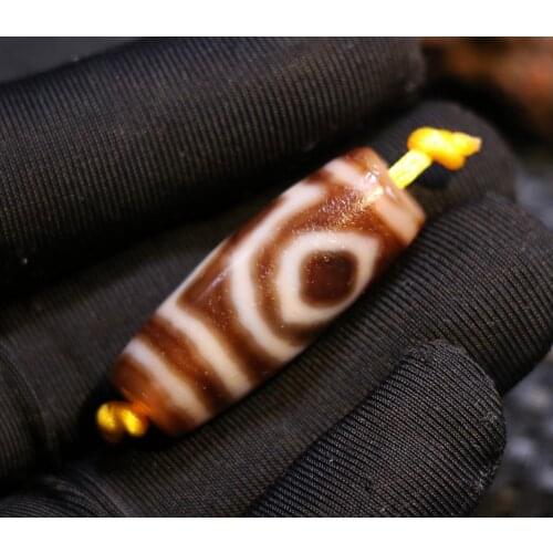 Royal unique unique Tibetan Agate oily Orange Color 2 phoenix eye love Totem dZi Bead Amulet Timestown