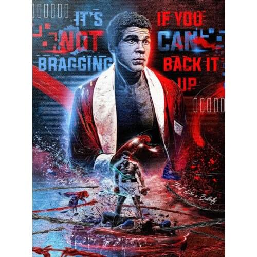 Inspiration Quotes Not Bragging Canvas Painting Graffiti Street Artwork Prints Posters Pop Art Decor Boxing Player Banksy Pics