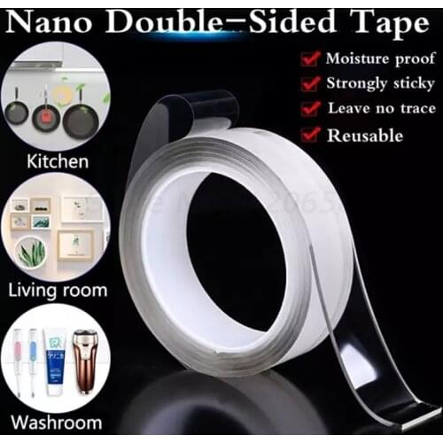 30m Waterproof Transparent Tape Nano Double Sided Tape NoTrace Reusable Adhesive Strong Wall stickers For Bathroom kitchen