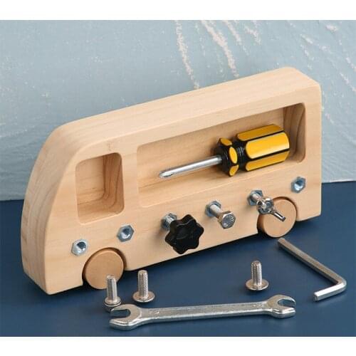 Montessori Busy Toys Busy Bus Children Learn to Twist Screws Nuts Workbench Tools Daily Life Teaching Aids Early Education Toys
