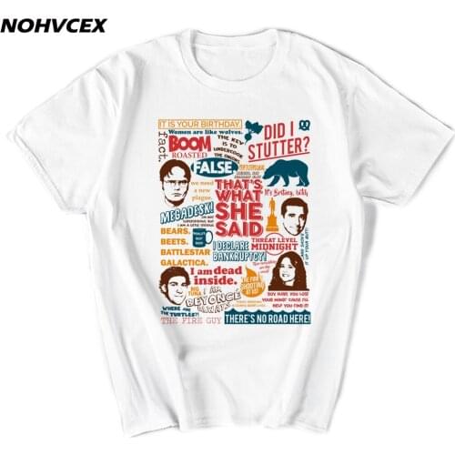 The Office Tv Dwight Schrute T-Shirt Short Sleeves Fashion Tee Shirt Print 100 Percent Cotton T shirt