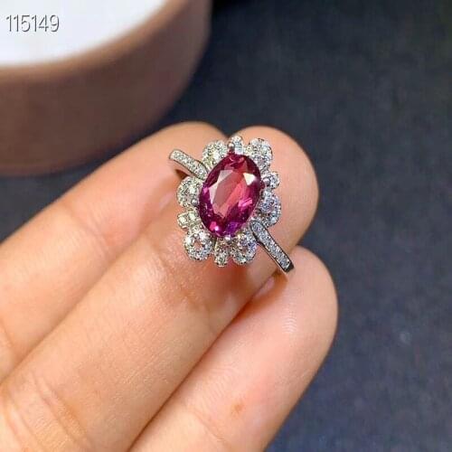 Natural Garnet Ring For Women Elegant S925 Silver Fine Jewelry Weddings Real Garnet Gemstones Low Price Certifacate #Q71