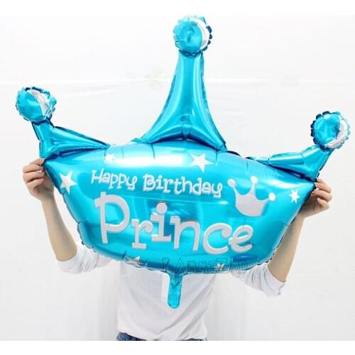 10pcs 40inch Prince princess Crown Foil Balloons child birthday party baby shower decor globos boy girl party supplies ballons