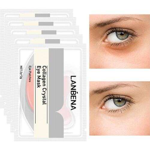 24K Gold Eye Mask Collagen Eye Patches Skin Care Dark Circle Puffiness Eye Bag Anti-Aging Wrinkle Firming 10PCS=5 Pairs