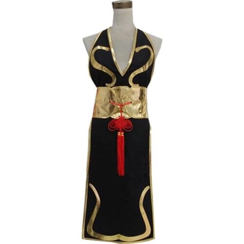 2019 Game Chun Li Black Dress Cosplay Costume
