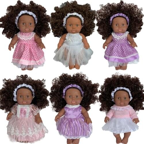 21Cm 8 In African Doll Movable Joint Toy Christmas Best Gift For Baby Girls Black Dolls Toy Explosive Hairstyle Doll Children