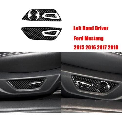 For Ford Mustang Accessories 2015 2016 2017 2018 Ford Mustang Sticker Carbon Fiber Seat Button Sticker Interior Trim