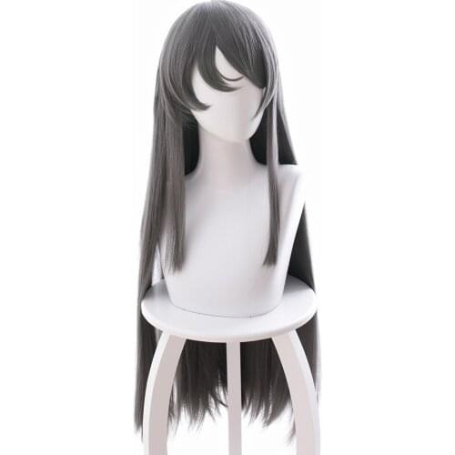 Anime 80cm Bloom Into You Cosplay Yagate Kimi ni Naru Nanami Touko Wig Sakurashima Mai Dark Grey Straight Long Wigs + Wig Cap