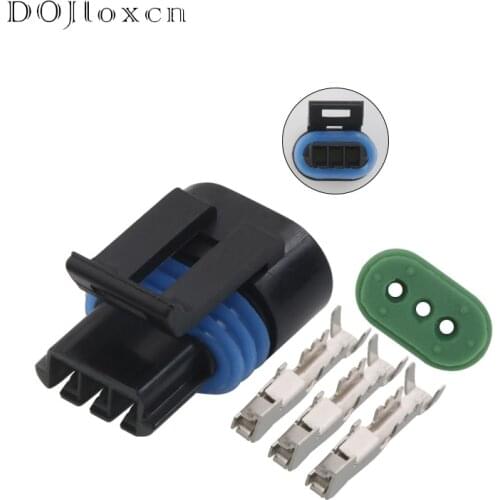 5 Sets 3 Pin Delphi GM Auto Sensor Black Waterproof Connector Wiring Harness Housing Female Plug 12162185 12162182