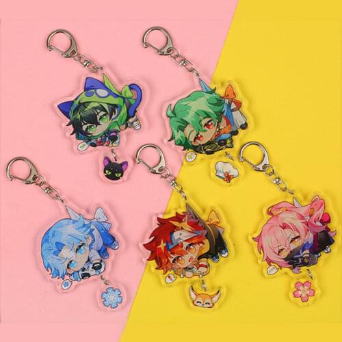 Anime SK8 The Infinity Key Chains Reki Kyan Langa Hasegawa Cosplay Acrylic Two-sided keychain keyring Pendant prop