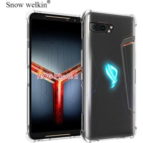 For Asus ROG Phone 2 ZS660KL Case 6.59 inch Airbag Full Protection Case ROG Phone II 2 Case Clear Soft TPU Shockproof Back Cover
