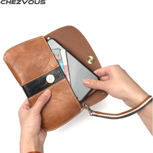 CHEZVOUS Wallet Case For Samsung Galaxy S7 S8 S9 Plus S6 S5 Universal Phone Bag Case For Samsung Series Belt Cases 5.2'' 5.5