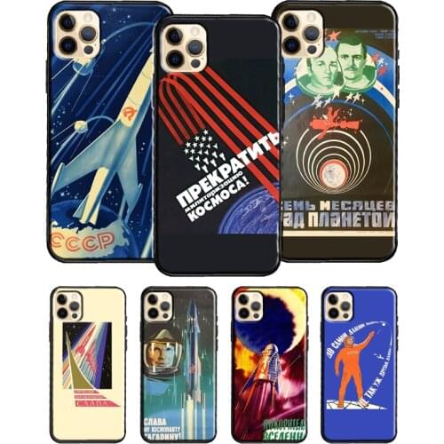 CCCP Soviet Space Propaganda Art Case For Apple iPhone 11 12 Pro Max mini 6S 7 8 Plus XR X XS MAX SE 2020 Back Cover Coque