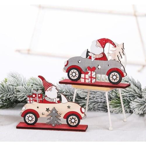 Santa Claus Merry Christmas Decor Wood Christmas Ornaments Tree Navidad Noel Xmas Gift New Year 2021 Wooden Hanging Pendants