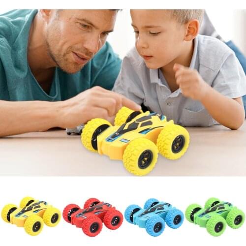 Kids Toy Car Fun Double-Side Vehicle Inertia Rotation Crashworthiness Fall Resistance Shatter-Proof Climbing SUV Model forChild
