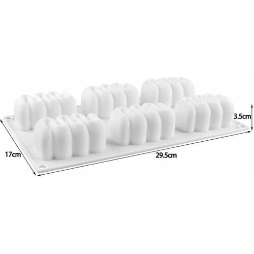 6 Hole Curved Cream Silicone Cake Mold For Baking Mousse Chocolate Sponge Moulds Pans Decorating Mould