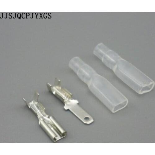 JJSJQCPJYXGS 500sets 2.8mm Uninsulated Spade Crimp Connector Terminal Block Female Spade +Male Spade Connector+ Case