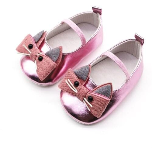 Newborn Baby Girls Kitten Leather Shoes Soft Sole Single Princess Shoes Summer Anti-Slip Solid Bow First Walkers детская обувь
