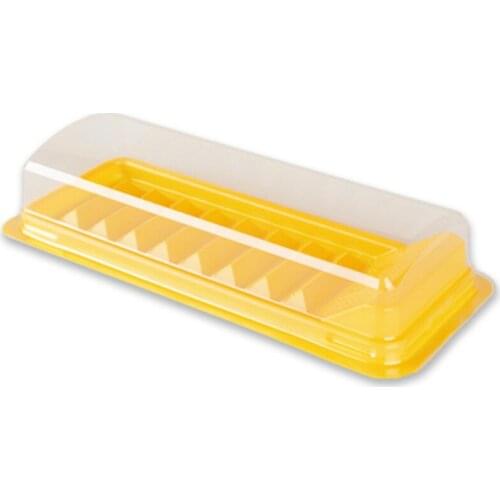 Transparent trapezoidal sushi West point egg roll cake baking packaging package box creative bread plastic cup with lid 50 sets