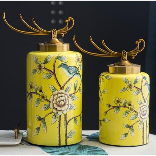 Handicraft Jingdezhen temple jar vase ceramic porcelain ginger jar wedding gift antique pot ceramic decoration jar glazed