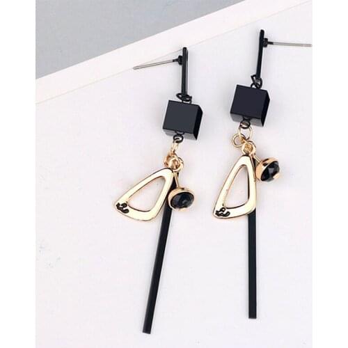 2021 Korean Long Statement Geometric Triangle Tassel Dangle Drop Earrings For Women Earrings Fashion Jewelry Oorbellen Brincos