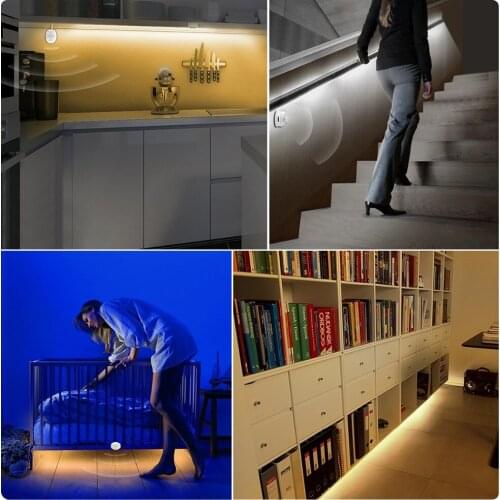 EU US Plug Sensor Motion Sensor LED Light Bar 12V Cabinet Light Night Bedroom Wardrobe Stair Wardrobe Light 110V-220V Power