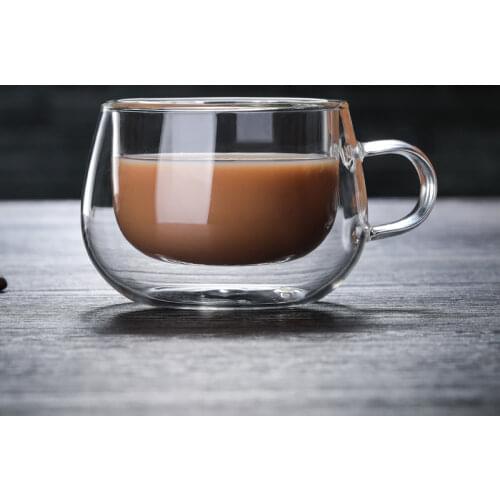 1-6pcs Double Wall Glass Cup Heat Resistant Tea Coffee Mug with Handle Portable Transparent Beer Mug Whiskey Glass Cup 150ml Set