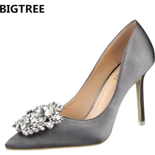 BIGTREE Women Pumps Bling High Heels Women Pumps Glitter High Heel Shoes Woman Sexy Wedding Shoes Gold Silver