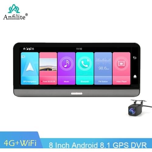 Anfilite 4G Android 8.1 7.84" GPS Navigator Bluetooth ADAS Car Dash Camera FHD dual lenS 1080p Video Recorder Registrar monitor