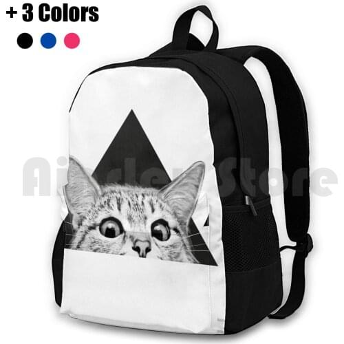 You Asleep Yet ? Outdoor Hiking Backpack Waterproof Camping Travel Cat Kitten Black And White Animals Cute Funny