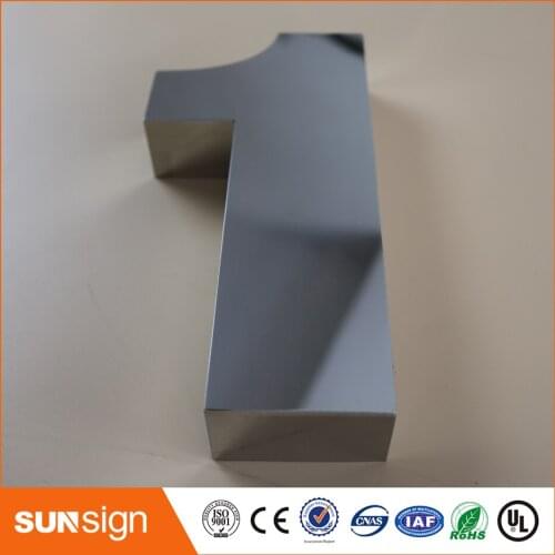 H 35cm Factory Outlet Outdoor 304# mirror polished brushed stainless steel house number sign