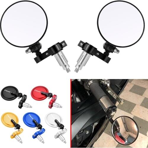 Motorcycle Mirrors - 3 Inch Round Folding Bar End Side Mirror Compatible For YAMAHA Tmax 530 560 500 TMAX 530 Tmax 500 T-MAX 560