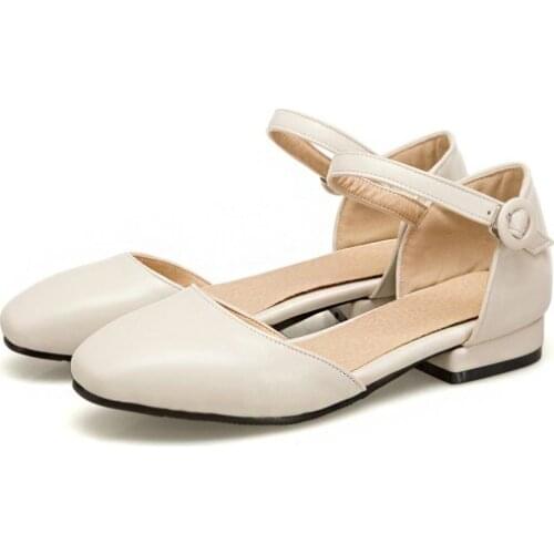 Big Size 9 10 11 12 ladies high heels women shoes woman pumps Small square-headed buckled single shoe