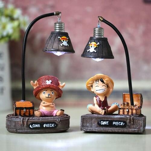 1Pcs New ONE PIECE Luffy Tony LED Night Light Cute Resin Table Lamp Baby Night Lamp for Childrens Room Bedroom Decor Party Gift