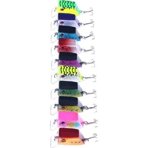 10pcs 4.5cm 7g Square Crankbait Fishing Lure Topwater Artificial Hard Bait Minnow Swimbait Trout Bass Carp