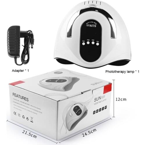 120W Nail Art UV LED Lamp SUN S9 Quick Dry Nail Phototherapy Lamp For Manicure Portable Nail Polish Glue Dryer For Gel Varnish