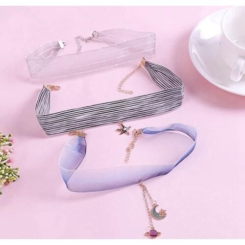 3/4PCS Women Choker Fashion Decorative Adjustable Pendant Choker Velvet Necklace Tattoo Lace Chokers Clavicle Necklace
