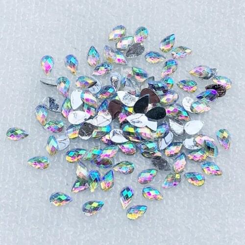 5*8mm Tears Crystal Rhinestones High Quality Adhesive Pointback for Garment Wedding and Nails Art Decorations Strass 600pcs Y120