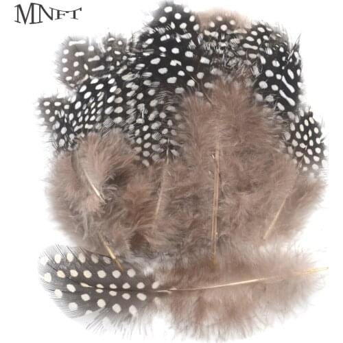 MNFT 50PCS Natural Black/White Polka Dot Guinea Feathers DIY Fly Fishing Insect Lure