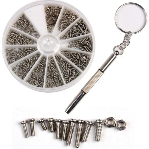 600PCS/set Micro Stainless Steel Screws And Nuts Kit For Phone Pad Maintenance DIY Whit Screw Driver